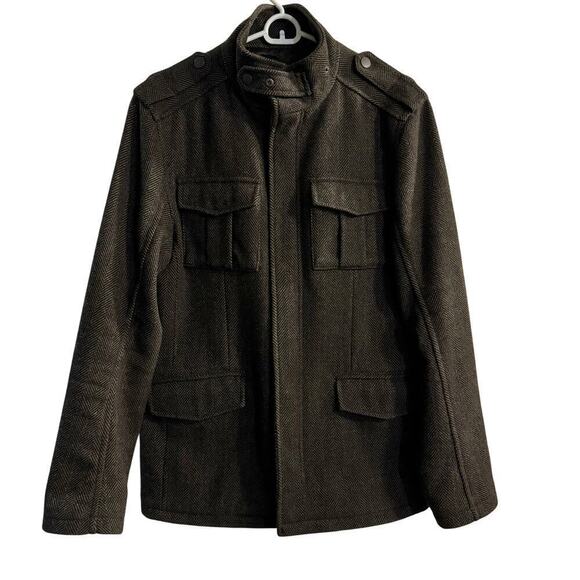 Ben Sherman Military Utility Wool Blend Jacket Herringbone Field Barn Chore SM - Picture 1 of 11